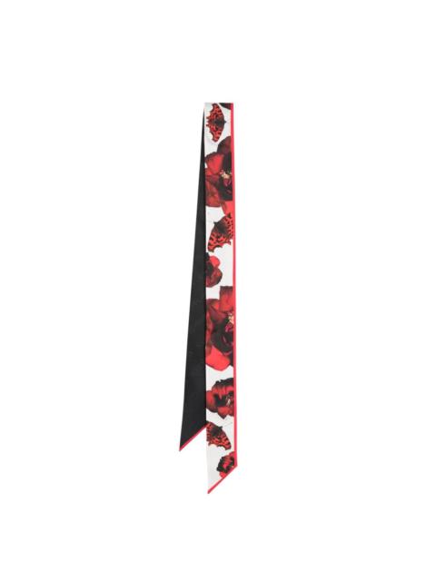 Alexander McQueen rose-print silk scarf