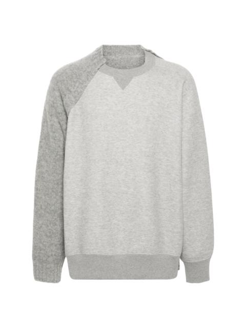 knitted-panels sweatshirt