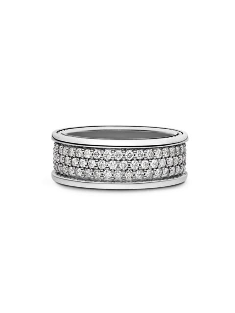 DAVID YURMAN Men's Streamline Three Row Band Ring in Sterling Silver - Diamond