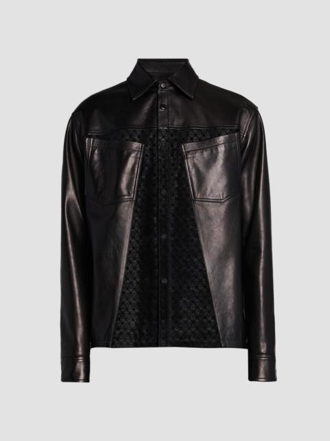 Alexander McQueen Men's Skull-Embossed Leather Jacket - Black