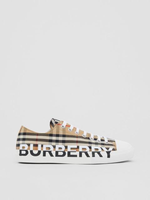 Burberry Logo Print Vintage Check Cotton Sneakers