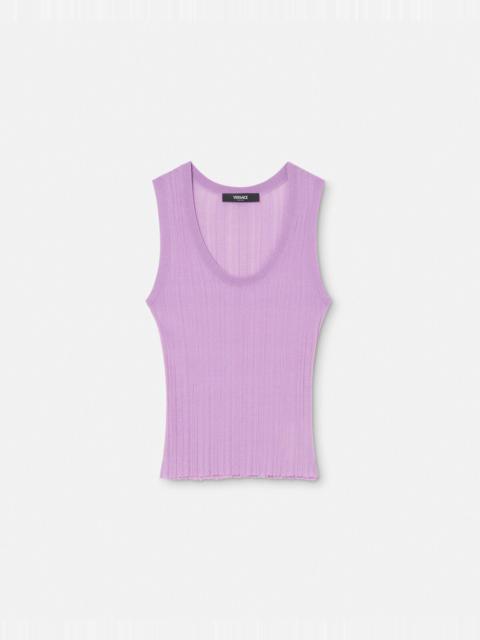 VERSACE Ribbed Knit Tank Top