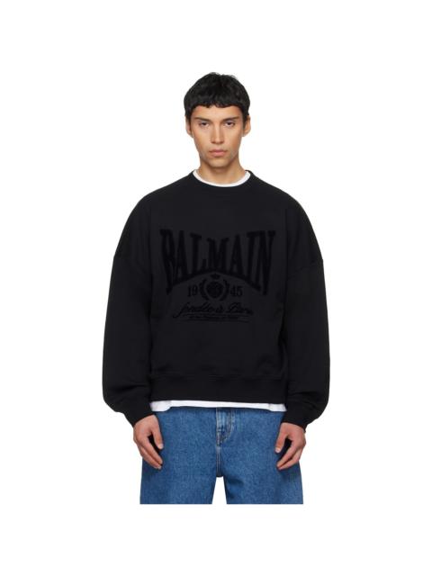 Balmain Black Printed Cotton Sweatshirt