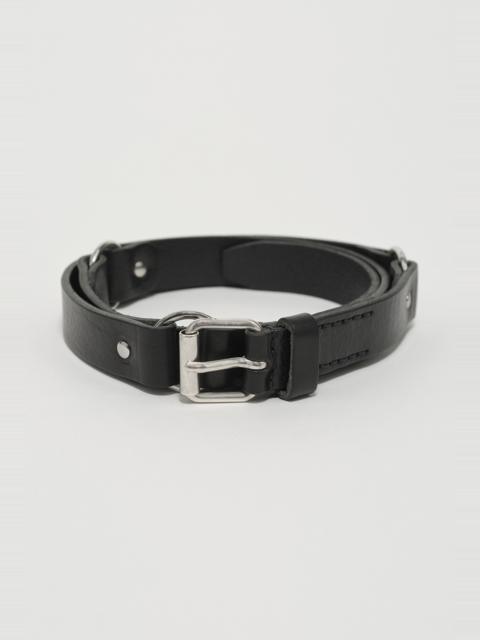 2,5 cm Ring Belt Grizzly Black Leather