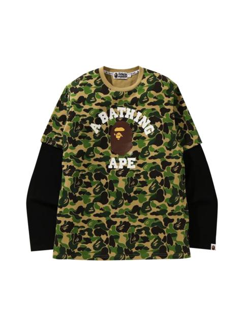 BAPE ABC Camo College Layered Long-Sleeve Tee 'Green'