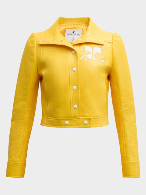courrèges Textured Vinyl Crop Jacket