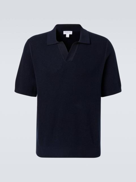 Sunspel Waffle-knit cotton polo shirt