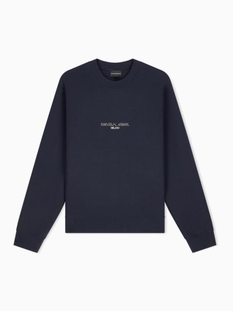 EMPORIO ARMANI DOUBLE JERSEY SWEATSHIRT WITH CONTRASTING LOGO