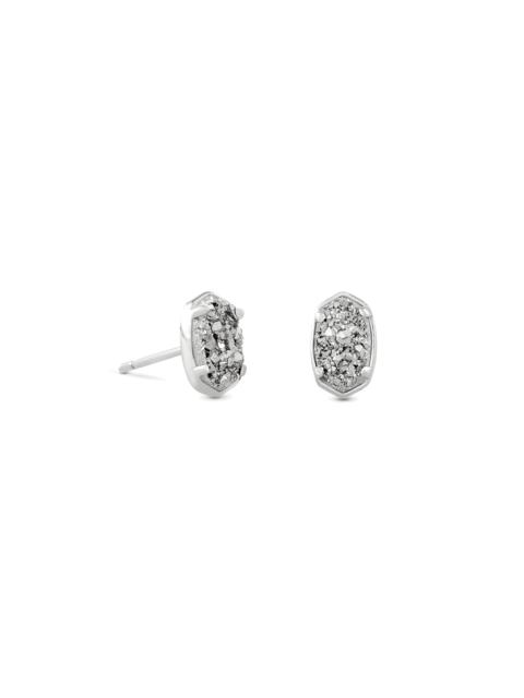 KENDRA SCOTT Emilie Silver Stud Earrings in Platinum Drusy