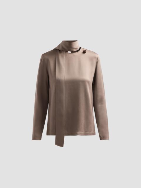 FABIANA FILIPPI Women's Filo Diamanté Knot Pin Satin Top - Falcon