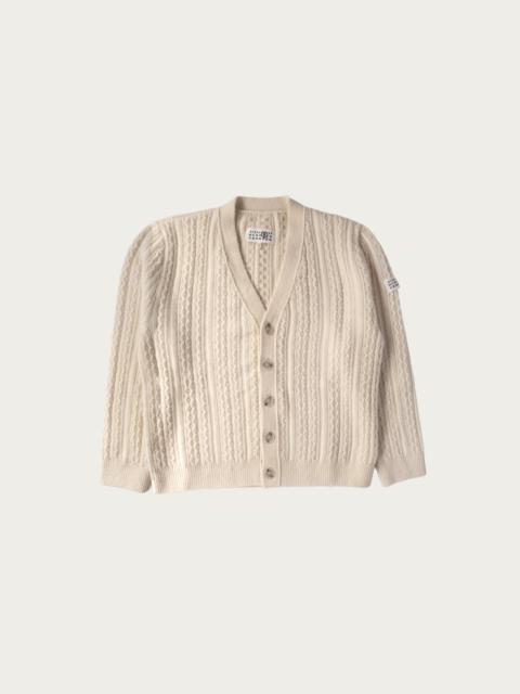 MM6 Maison Margiela Cable Knit Cardigan - Cream