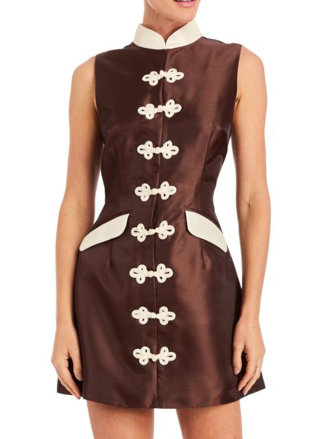 MESTIZA NEW YORK Women's Tamara Stand-Collar Sleeveless Minidress - Brown Chestnut