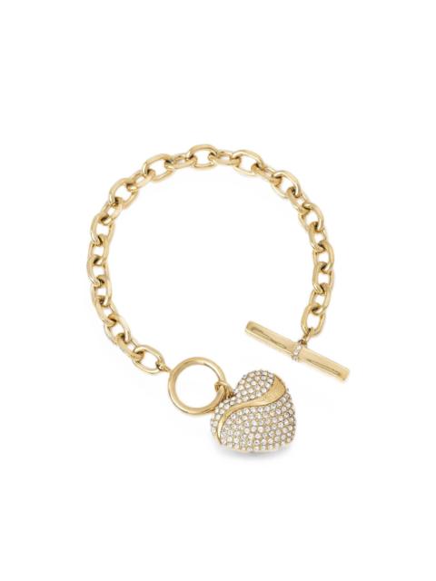 GUESS USA crystal-embellished heart-pendant bracelet
