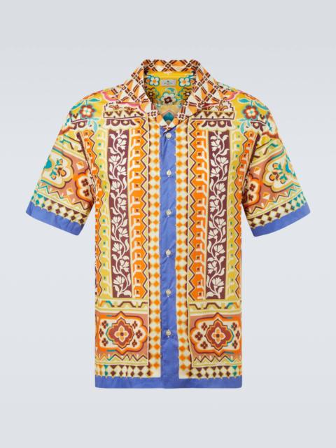 Etro Printed cotton bowling shirt