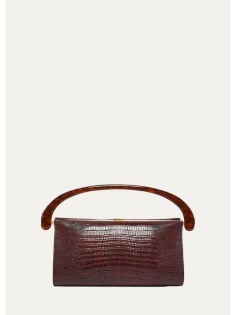 Dries Van Noten Lizard-Embossed Leather Top-Handle Bag