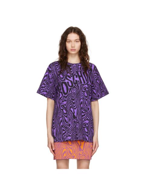 Purple & Black Moiré Effect T-Shirt