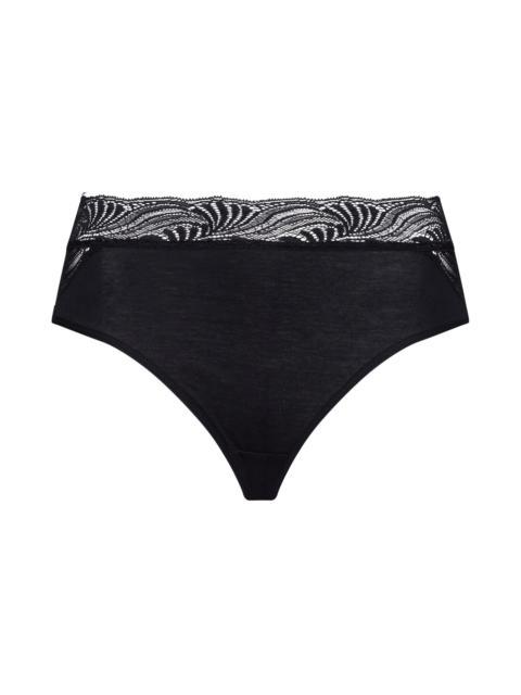 HANRO Cotton Delight Lace Trim Cotton High Cut Brief