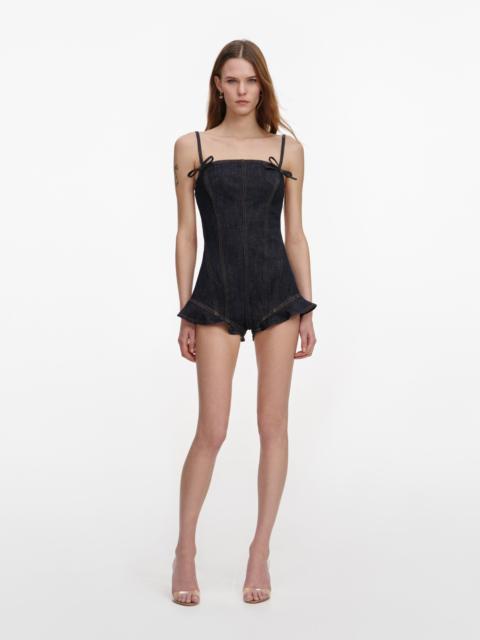 self-portrait Indigo Denim Bow Playsuit