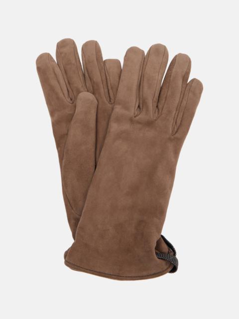 Brunello Cucinelli Monili suede gloves