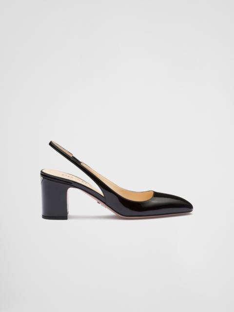 Prada Patent-leather slingback pumps