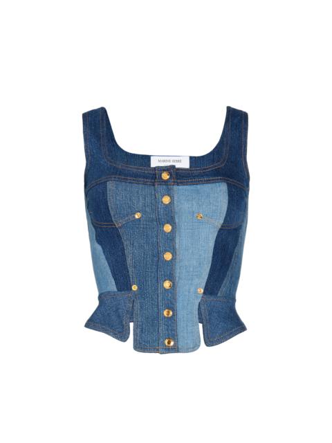 Marine Serre Denim Bustier