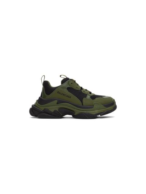 BALENCIAGA Black & Khaki Triple S Sneakers