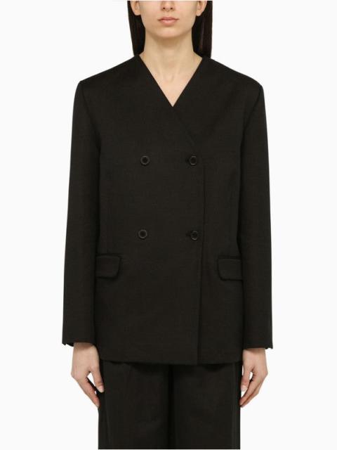 Loulou de Saison Black single-breasted bouclé jacket