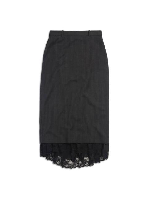 BALENCIAGA Women's Lingerie Tailored Skirt in Dark Grey