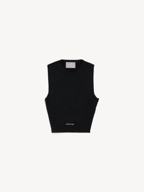 BALENCIAGA Women's Techwear Cropped Tank Top in Black