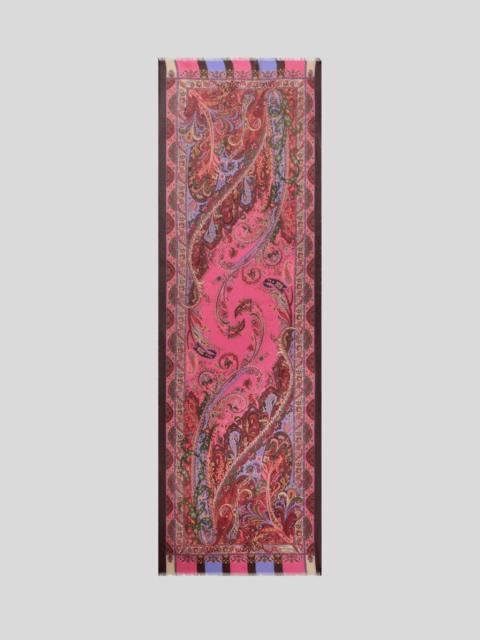 Etro SILK SCARF WITH FLORAL LEAFY MOTIF