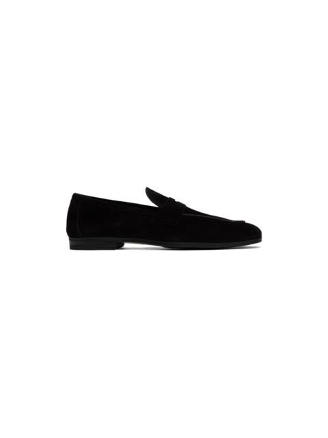 TOM FORD Black Suede Sean Twisted Band Loafers