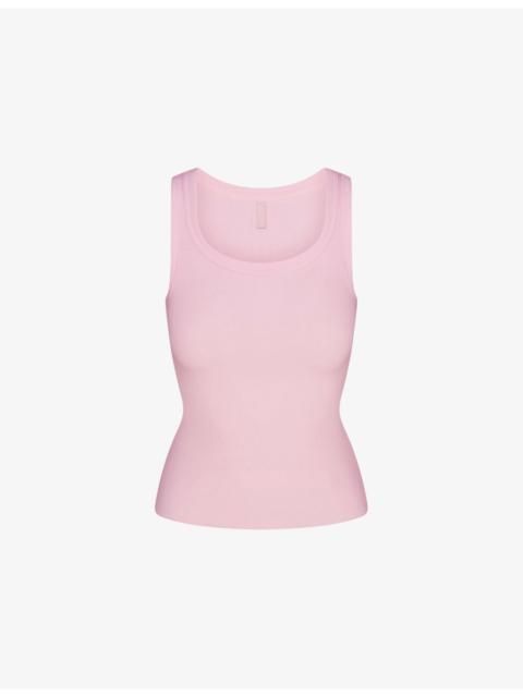 SKIMS Scoop-Neck Ribbed Stretch-Cotton Tank Top