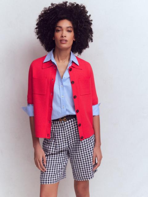 BODEN Short Sleeve Knit Shirt-Bright Cherry