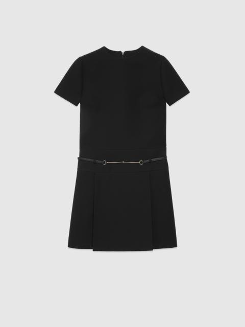 Cady crêpe wool silk dress