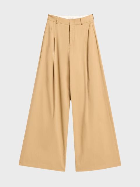 FRAME Pleated Wide-Leg Pants