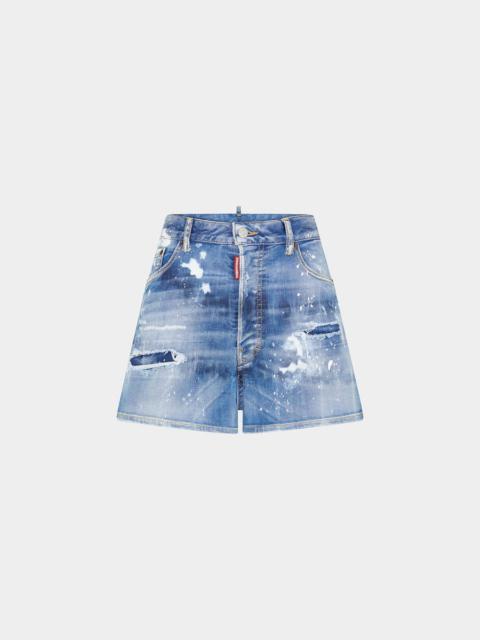 DSQUARED2 MEDIUM WORN OUT BOOTY WASH DENIM SHORTS