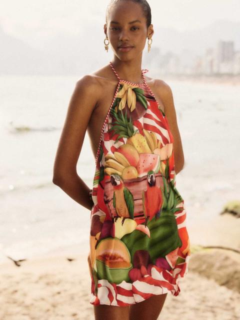 FARM RIO Multicolor Tropical Rope Ties Mini Dress