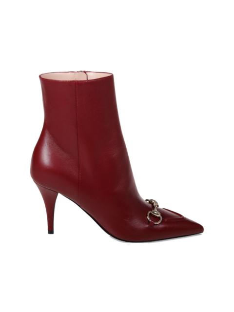 GUCCI 85mm horsebit pointed boots