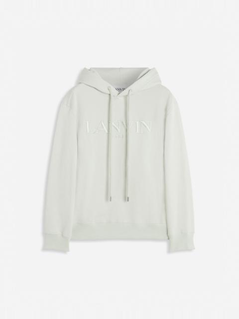 CLASSIC FIT LANVIN EMBROIDERED HOODY IN COTTON FLEECE