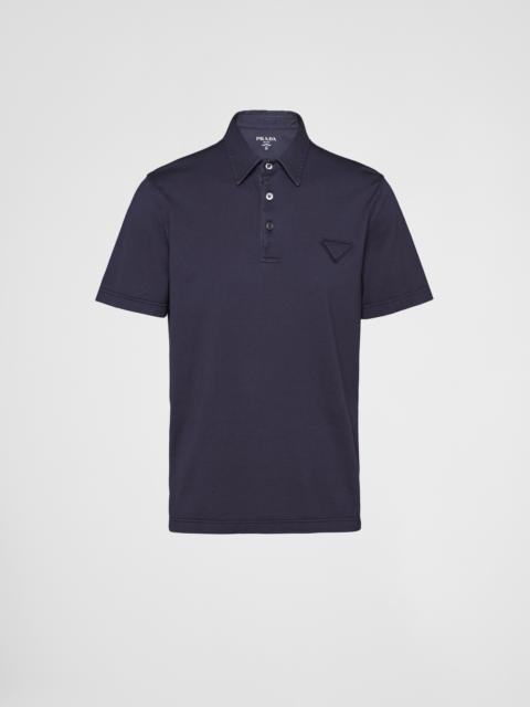 Short-sleeved cotton polo shirt