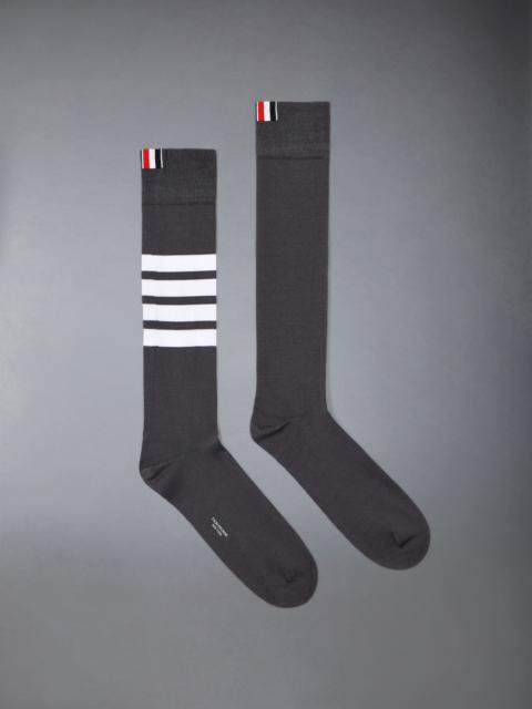 Over the Calf Socks with White 4-Bar Stripe in Lightweight Cotton
