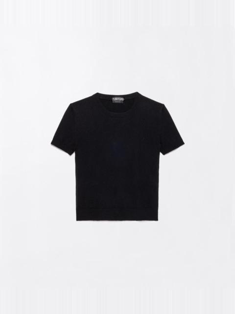 TOM FORD VINTAGE WASHED CASHMERE SHRUNKEN CREWNECK T-SHIRT