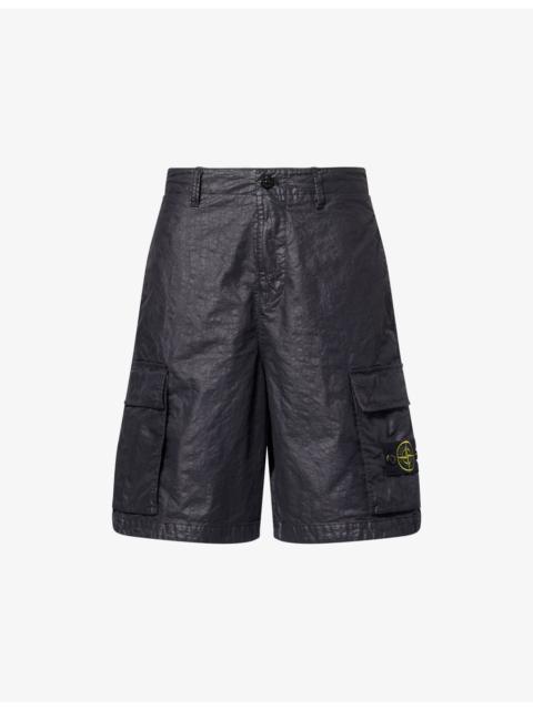 Stone Island Panama Patch-Pocket Woven Cargo Shorts