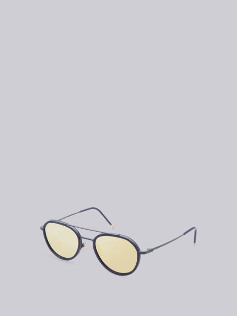 Thom Browne Matte Navy & Dark Brown Sunglasses