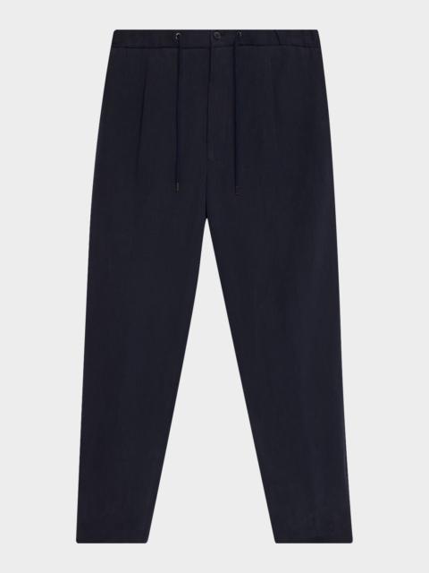 GIORGIO ARMANI Men's Single-Pleat Linen Canvas Trousers
