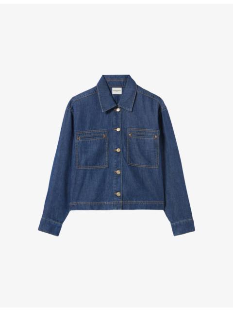 Claudie Pierlot Classic-Collar Oversized Denim Jacket