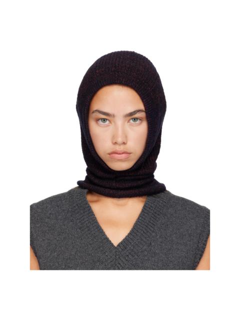 Maison Margiela Burgundy Wool Cotton Balaclava