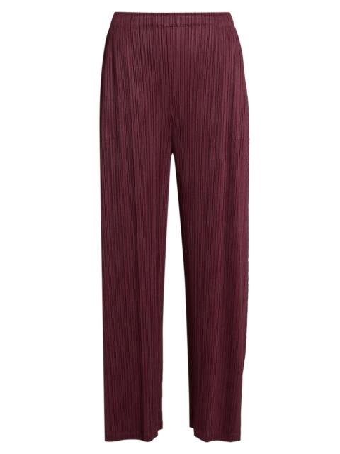 Pleats Please Issey Miyake Women's Monthly Colors: January Plissé Wide-Leg Pants - Bordeaux