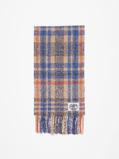 Acne Studios Plaid fringe scarf - Beige/blue