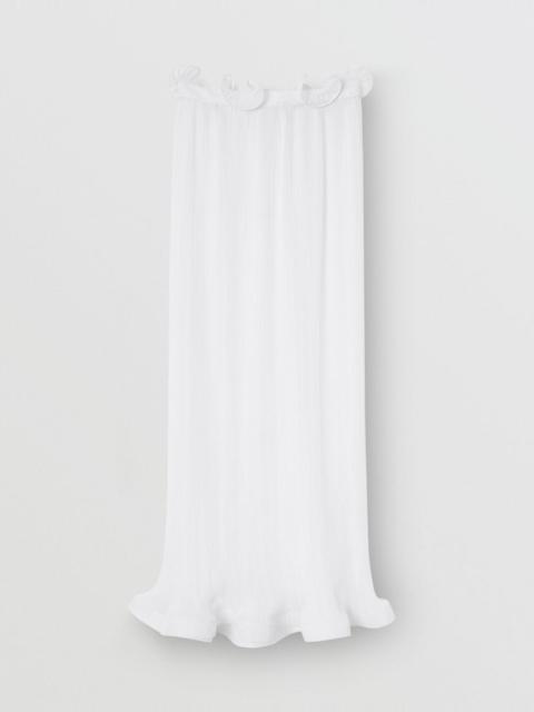 Burberry Ruffle Detail Chiffon Plissé Skirt